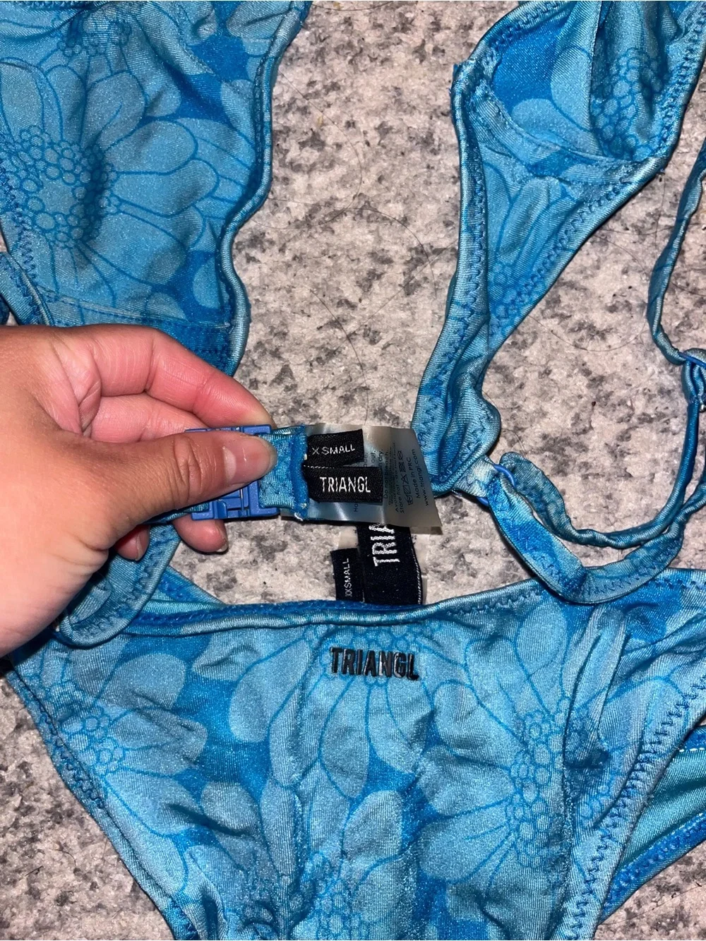 triangl swimwear Blue Floral Bralette Bikini Set